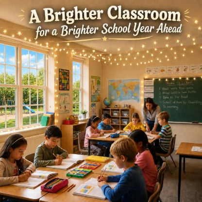 Star String Lights for Classroom Decor, 33 ft 100 LED Plug-in Fairy Lights