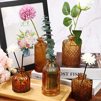 Bud Vases Set of 30 in Bulk Amber Glass Bud Vase