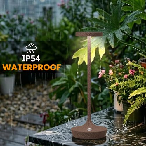 2 Pack Cordless Table Lamps, Rechargeable 6000mAh, 72H Runtime, Waterproof - color: Rust