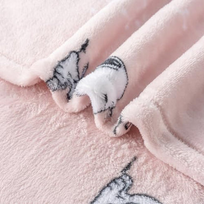 Berkshire Blanket Peanuts® VelvetLoft® Cute Character Snoopy Plush Blanket,Make a Wish Spring Pink,Full/Queen 90 in x 90 in (Official Peanuts® Product) - color: Make a Wish Spring Pink, size: Full/Queen (90 in x 90 in)