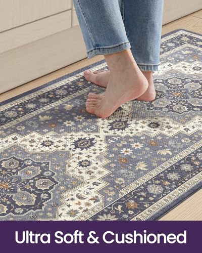 DEXI Kitchen Floor Mats Cushioned Anti Fatigue Runner Rug 24x59 Dark Grey - color: Dark Grey, size: 59"L x 24"W x 0.4"Th