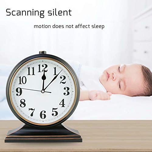 Table Clock-Modern Table Clock Silent-Non-Ticking 10-inch dial, Clear and Easy to Read, Used for Living Room, Bedroom Decoration