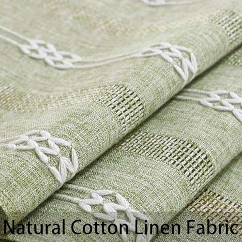 Rustic Boho Table Runner, Farmhouse Table Runners 72 Inches Long for Kitchen Dining Room, 13x72 Inches, Sage Green Lines - color: Hollow Sage Green Lines, size: 13"x72" / 33x183cm