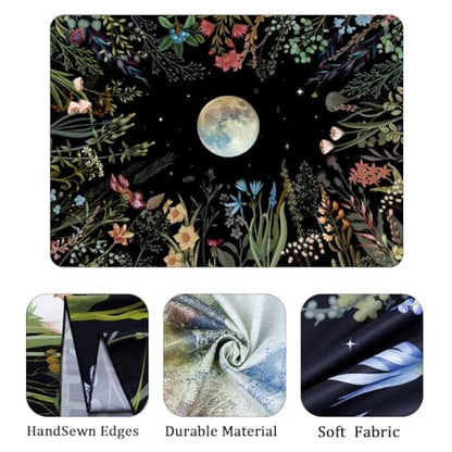 Amhokhui Moonlit Garden Tapestry Floral Flower Tapestries - size: 78.7"L x 59.1"W