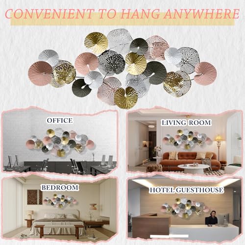 edaknez Large Metal Wall Art, 53 x 26 Inch Metal Lotus Wall Art Decor - color: A 53 inch x 26 inch