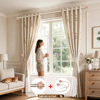 USFOOK Curtain Rods for Windows 48 to 84, Rose Gold - color: Rose Gold, size: 48-84"
