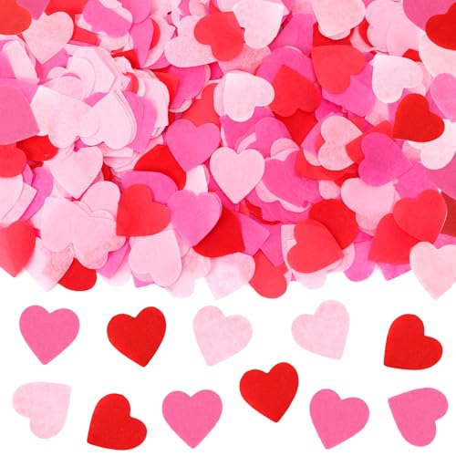 MARFOREVER Valentines Day Heart Paper Confetti Red Heart Tissue Decoration - style: Heart