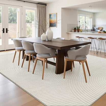 U'Artlines 6x9ft Washable Area Rug for Living Room, Beige - size: 6 x 9ft