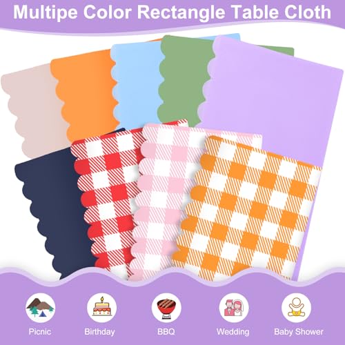 NatNarr 6 Pack Light Purple Tablecloths, Plastic Lavender Table Cloths - color: Light Purple, size: 6 Pack