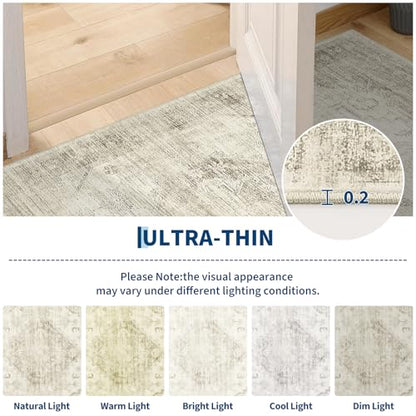 Garvee Beige Boho Washable 4x6 Area Rug for Nursery Bedroom - color: Beige, size: 4' x 6' (Rectangular)