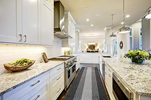 3 Ft Gray Entryway Kitchen Bath Rug Mat, Non Slip Washable, Soft - color: Anthracite Scroll, size: 2'2" x 3' (Rectangular)