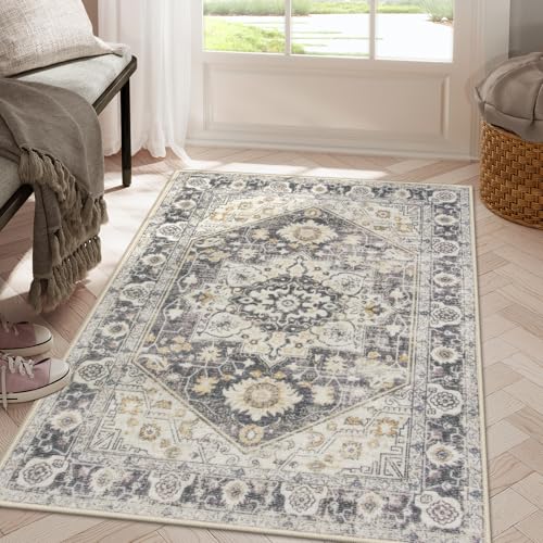 Collive 3'x5' Boho Washable Front Indoor Large Entryway Area Rug - color: Taupe/Multi, size: 36" x 59"