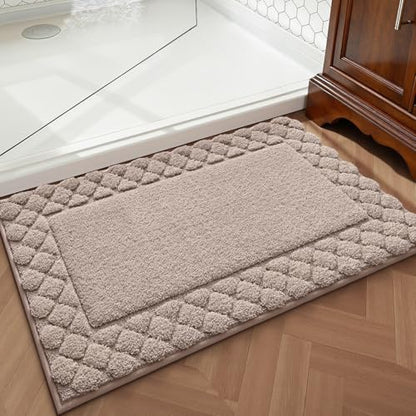 LUMI Bathroom Rugs 17x30, Non Slip Bath Mats, Absorbent Quick Dry, Brown - size: 17"x30"