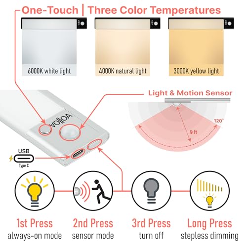 Motion Sensor Under Cabinet Light, LED Closet Light, 9.17 in Silver - color: Silver, size: Small - 9.17in