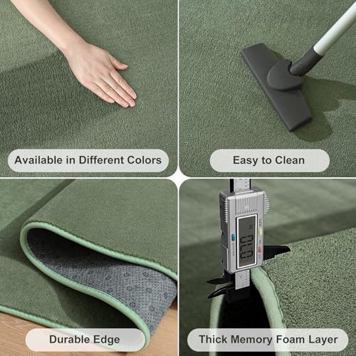 Amearea Modern Washable Runner Rugs, 2x4 Sage Green Bedroom Runner Rug - color: Sage Green, size: 2' x 4' (Runner)