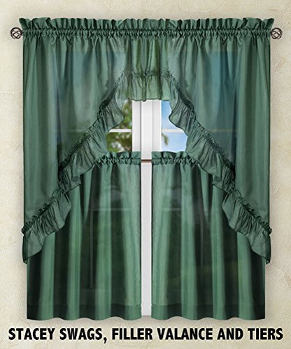 Ellis Curtain Stacey 54-by-13 Inch Ruffled Filler Valance (Harvest) - color: Harvest