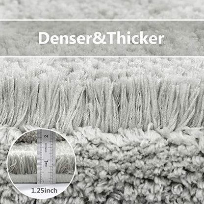 VANZAVANZU Bathroom Rug Set - 2 Piece Non Slip Extra Soft Absorbent Bath Mats - Microfiber Shaggy Thick - Machine Washable (16"x24" Plus 20"x32", Light Gray) - color: Light Gray, size: 16"x24" Plus 20"x32"