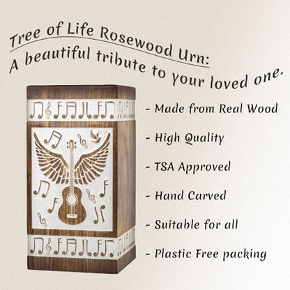 Guitar Wings Keepsake Urns for Human Ashes, Set of 4, White - color: Antique White, size: Keepsake Set of 4 (20 Cu In Each)