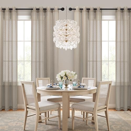 Pitalk Light Taupe Sheer Curtains 63 Inch Length 2 Panels Polka Dots - color: Light Taupe, size: 52"W x 63"L (Pack of 2)