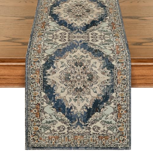 Artoid Mode Boho Bohemia Style Black Table Runner, Country Rustic Farmhouse Magical Fall Kitchen Dining Table Decoration for Home Party Decor 13x72 Inch - color: Gray, size: 13" x 72", Table Runner