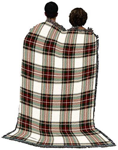 Pure Country Weavers Plaid Blanket Stewart Dress Tartan - Patterns Gift Tapestry Throw Woven from Cotton - Made in the USA (72x54) - color: Stewart Dress