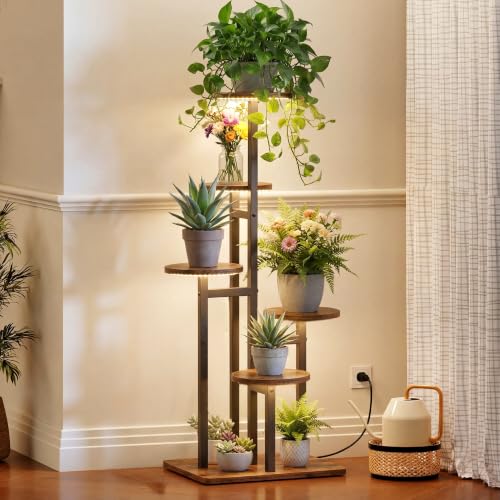5 Tier Plant Stand Indoor with Grow Light for Multiple Plants