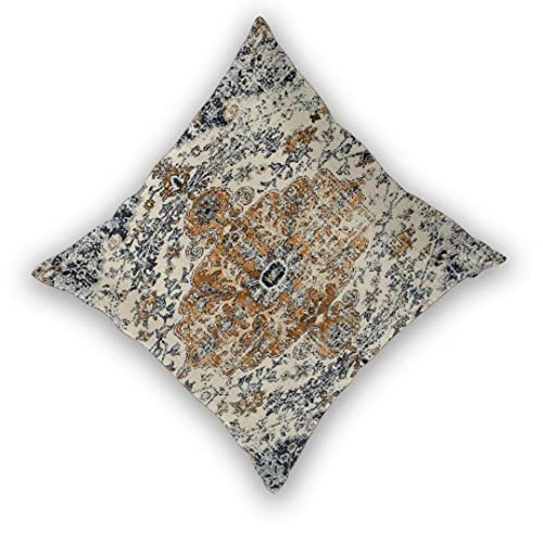 Gold Blue Carpet Pattern Boho Throw Pillow Covers 18x18 Set of 2 - color: Blue Boho, size: 18" x 18" (Pack of 2)