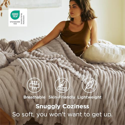 Bedsure Soft King Size Blankets for Bed Beige 108"x90" - color: Beige, size: King