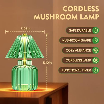 Small Battery Operated Lamp with Timer, Jelly Green - color: Jelly Green