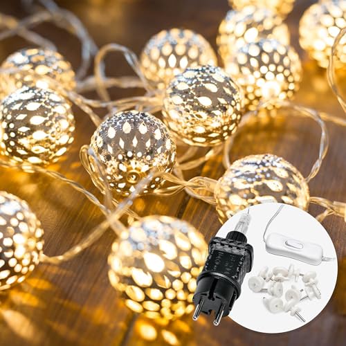 Cobus CozyHome Heart String Lights – 23 FT & 20 Warm White LEDs | Indoor | Christmas Fairy Lights Engagement Wedding Decoration Table Decoration Fairy Lights - size: Stecker - 20 LEDs - 7 Meter