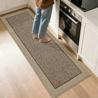BEQHAUSE Kitchen Runner Rug 24"x72", Non Slip Kitchen Mat Washable, Taupe - color: Taupe, size: 24" X 72" (Rectangular)