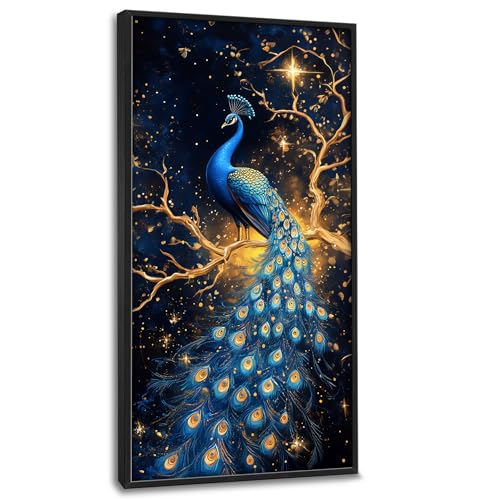 Lovira Peacock Large Wall Art Tree Canvas Wall Decor Pictures Prints Painting Framed Modern Vertical Artwork for Living Room Bedroom Bathroom Office 30"x60" - color: Peacock Tree, size: 60"L x 30"W