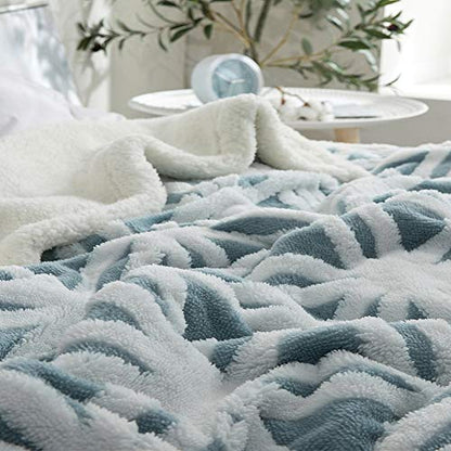 UKELER Ultra Plush Super Soft Lightweight Sherpa Throw Blanket 60''x50'' Cozy Luxury Light Blue Blanket for Bed Couch Warm Fuzzy Blanket - color: C-light Blue, size: 50''x60''