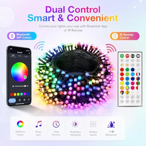 Dazzle Bright 33FT 100 LED Color Changing Christmas Halloween Lights - color: RGB (Red, Green, Blue)