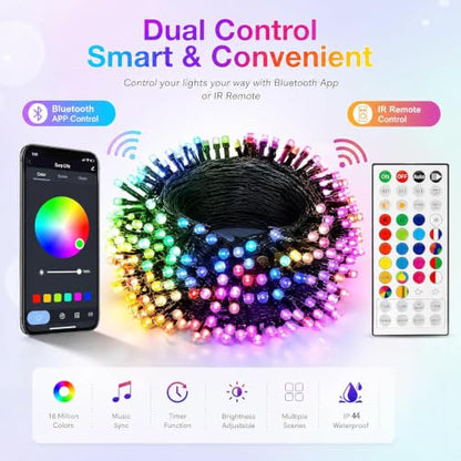 Dazzle Bright 33FT 100 LED Color Changing Christmas Halloween Lights - color: RGB (Red, Green, Blue)