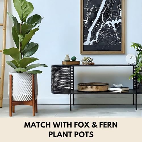 Fox & Fern Large Adjustable Plant Stand Indoor, Bamboo Stand, 11 - 15 Inch - color: Polished Bamboo, size: 11 - 15 Inch