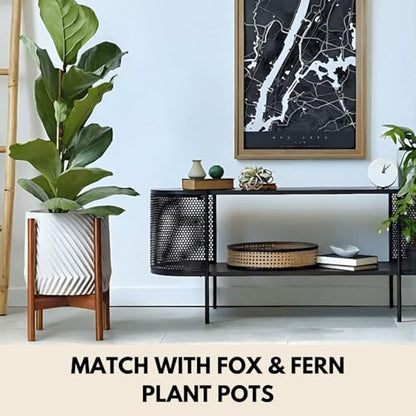 Fox & Fern Large Adjustable Plant Stand Indoor, Bamboo Stand, 11 - 15 Inch - color: Polished Bamboo, size: 11 - 15 Inch