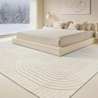 Beige Solid Area Rug 8x10, Washable Rugs for Living Room Bedroom - color: Light Beige, size: 8' x 10' (Rectangular)