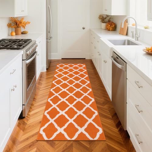 SHACOS Fall Runner Rug 2x6 ft Dirt Trapping Hallway Kitchen Rug Runner - color: Orange, size: 2' x 6'