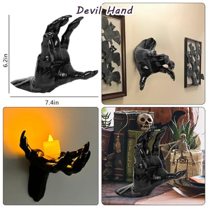 DAZONGE Halloween Decor 3Set Creepy Hands with Candles Halloween Wall Decor - size: set 1