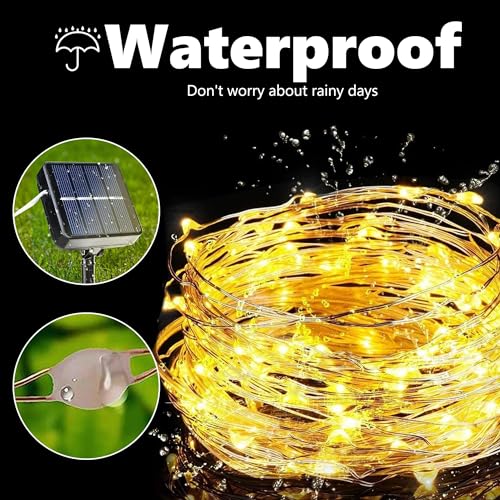 Joomer Solar Fairy Lights, 2-Pack Total 80FT 240LED Lights, Warm White - color: Warm White, size: 2*120LED