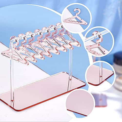 PH PandaHall 2 Sets Acrylic Earring Holder, Coat Hanger Jewelry Display Dangle Earring Hanging Organizer Acrylic Ear Studs Display Rack for Retail Show Personal Exhibition, 2.3x4.6x5.9inch - color: Pink