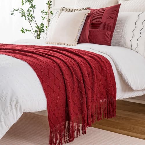 BATTILO HOME Christmas Red Throw Blanket for Couch, 52"x80" - color: Red, size: 52 x 80 in.