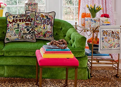 Catstudio Nevada Hand Embroidered Pillow, Decorative Throw Pillow - color: Nevada