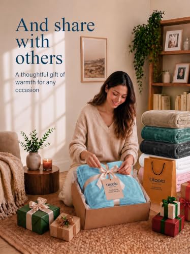 Utopia Bedding Soft Fleece Bed Blanket Throw Size Washed Blue (50x60 Inch) - color: Washed Blue, size: Throw (50x60 Inch)