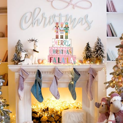 Yousoontic 4 Pcs Christmas Pastel Nutcracker Rustic Farmhouse Decor - style: Nutcracker