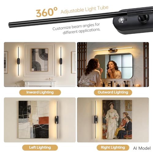 Battery Operated Wall Sconces Set of 2, Wireless Wall Light