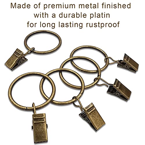 LLPJS Curtain Rings with Clips, 1.26 inch ID, 100 Pack, Bronze - color: Bronze, size: 1.26" I D Set of 100