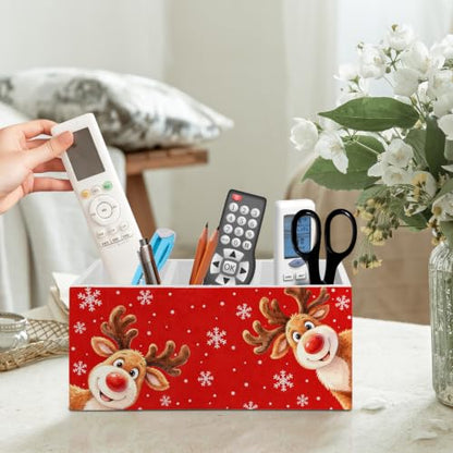 Red Christmas Reindeer Pen Pencil Holder Organizer for Desk - color: Reindeer