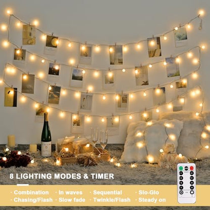 JMEXSUSS Warm White 100 LED Globe Battery Operated Christmas Lights Indoor - color: Warm White, size: 100 LED Battery